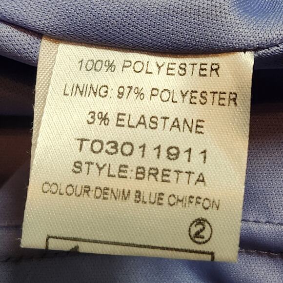 Lindy Bop Bretta tea dress midi blue chiffon size 4 NWT - Picture 6 of 8